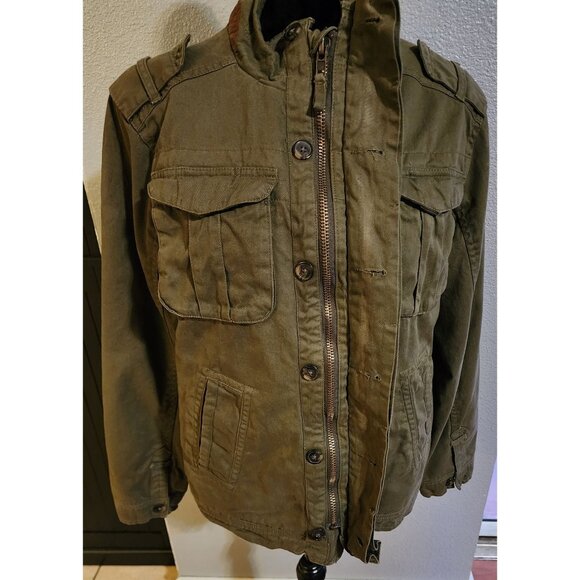 Jachs New York Utility Jacket Mens Size Small Olive Green 100% Cotton - Picture 5 of 9